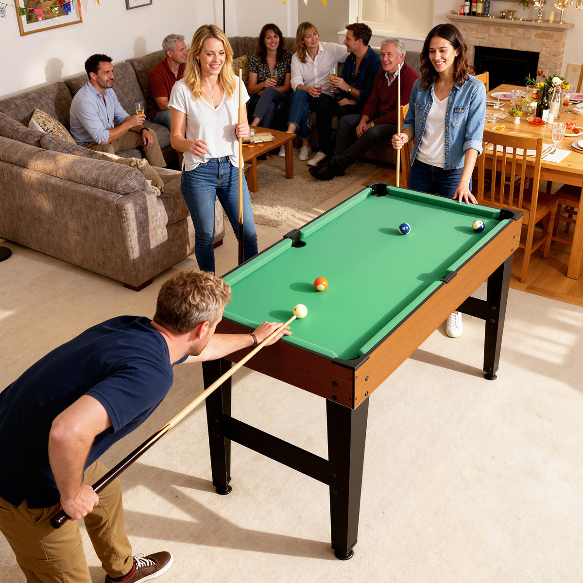 MULTISPIELTISCH 5-in-1 DE-10821 53 Zubehörteile Walnuss - Walnussfarben, Holzwerkstoff (108/134cm) - ComfortXL