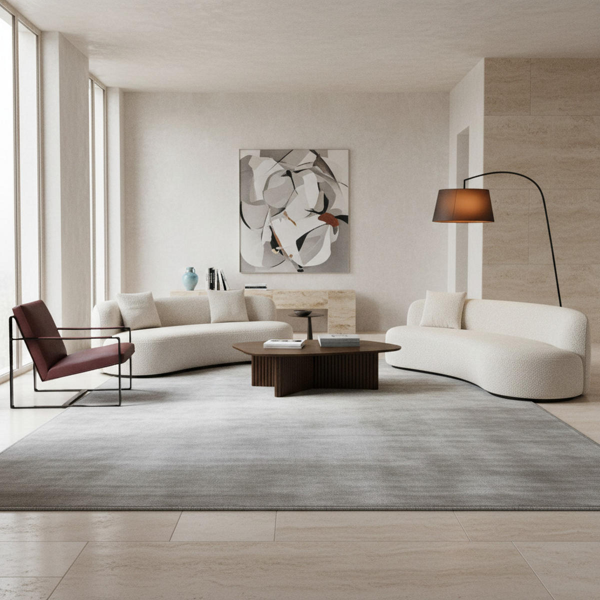 TEPPICH Kurzflor Uni-Farbe Microfaser Antirutsch Wohnzimmer waschbar Silber Läufer 80x250 - Silberfarben, Textil (80/250cm) - KADIMA DESIGN