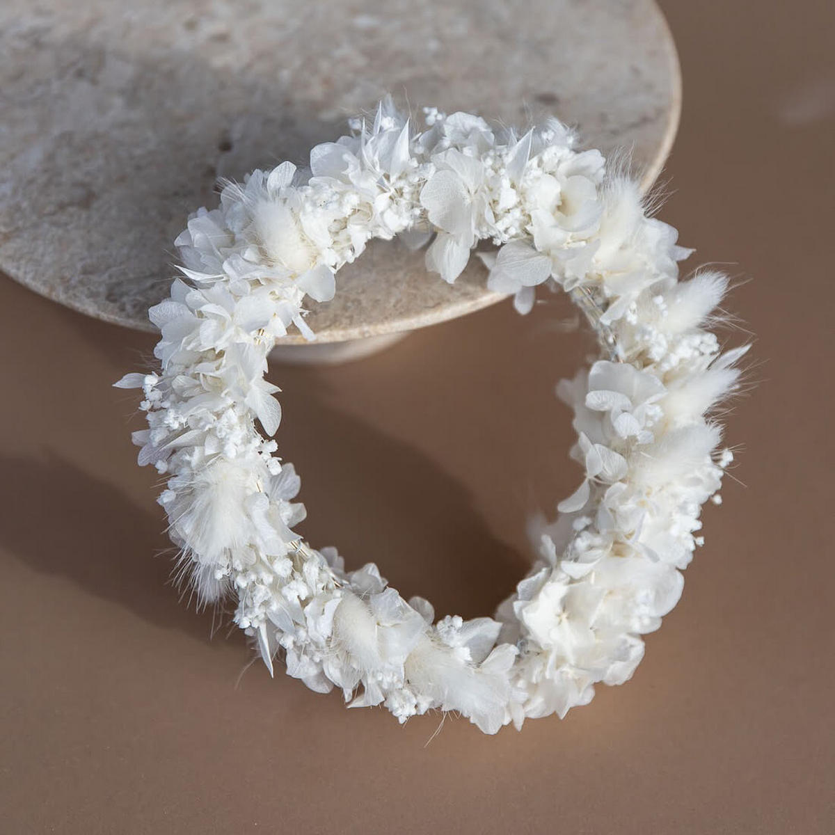 HAARREIF I Diadem Trockenblumen weiß - weiß - Weiß, Naturmaterialien (15cm) - Lykke & You