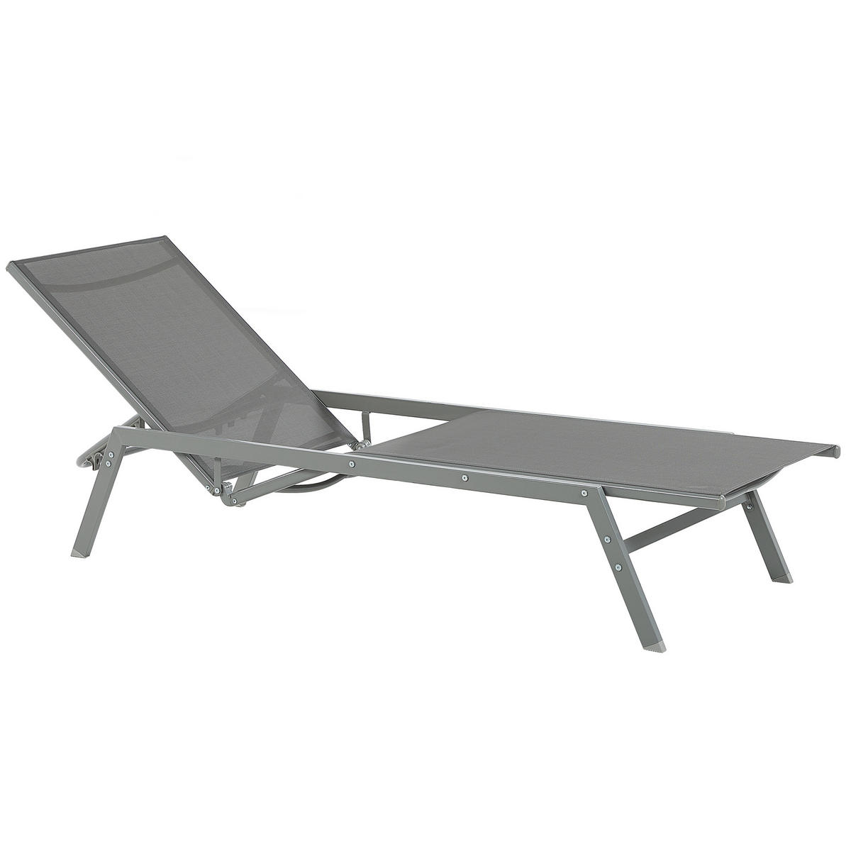 GARTENLIEGE grau Vernazza - Grau, Metall (63/94/191cm) - Beliani