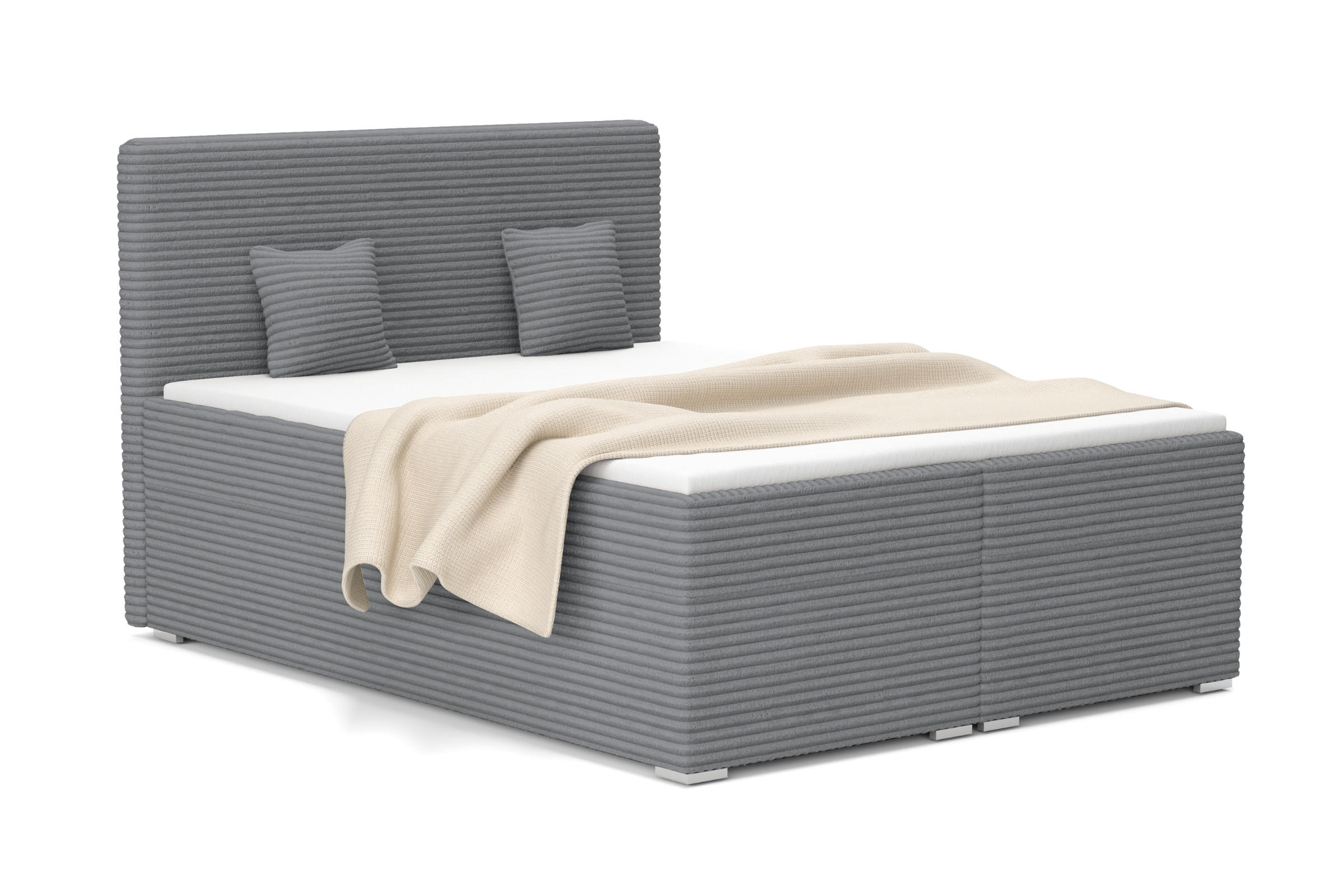 Deine Möbel 24 Boxbett Grau 120x200 cm