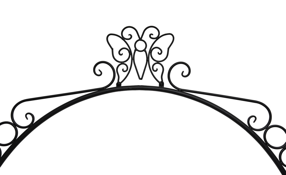 PFORTE Tokio Rosenbogen Stahl Schwarz 230x28x156cm - Schwarz, Metall (28/230/156cm) - DELUKE
