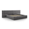 BETT mit Bettkasten und Doppelkopfteil Mamaia aus Samt grau 200x200cm - Grau, Textil (200/200cm) - Micadoni