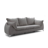 MUFFO 3-sitzer SOFA MELANI elegant Stillvoll Polstersofa 252 cm - Chromfarben/Grau, Holz/Textil (252/90/88cm) - Muffo