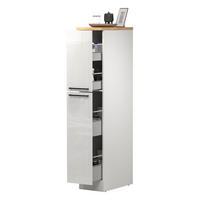 KÜCHENSCHRANK Glänzendes Weiß, Eiche 60/30/165 cm - Eichefarben/Weiß, Holzwerkstoff (30/165/60cm) - DMORA