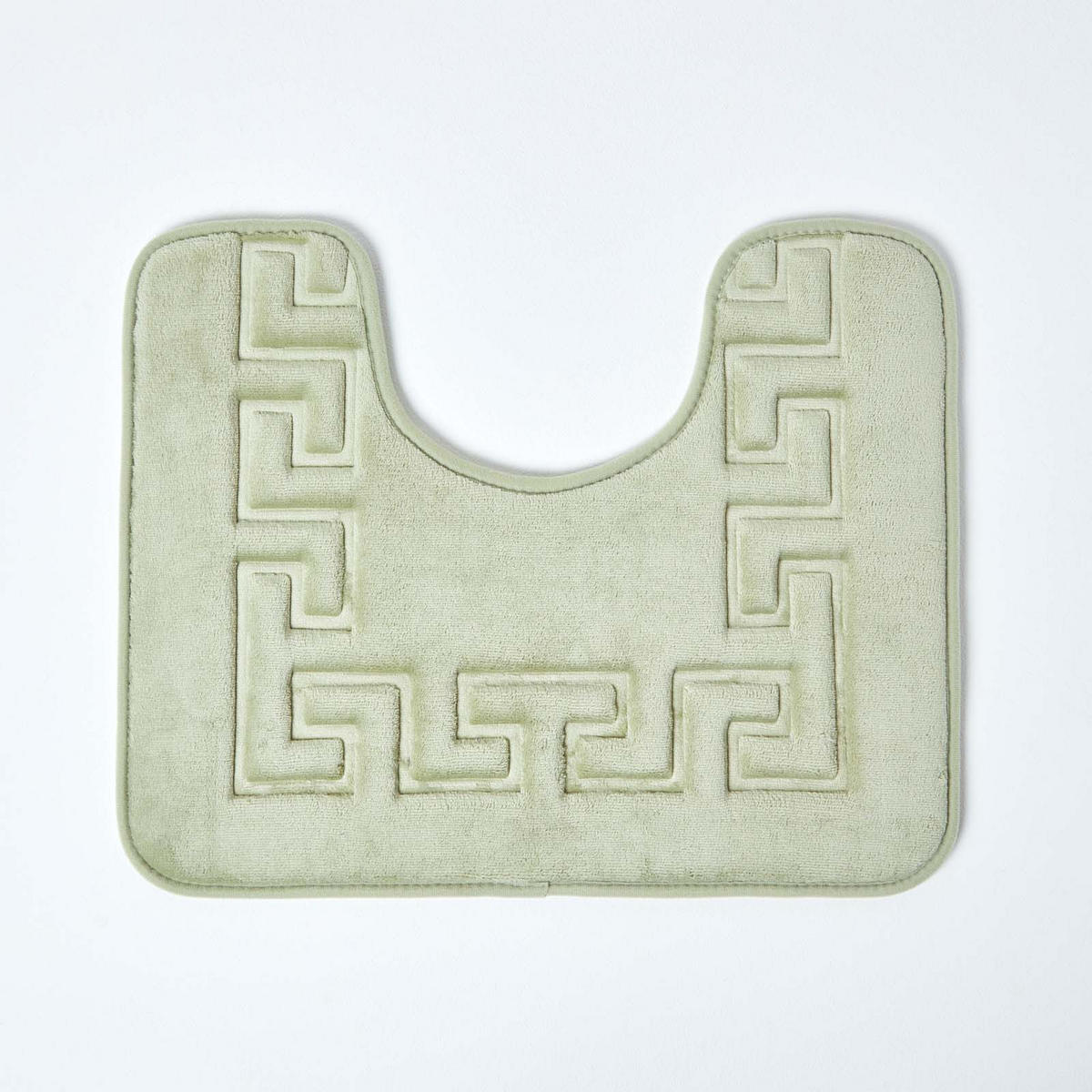 BADGARNITUR Memory Foam Mäander-Muster 2-teilig - Salbeigrün, Textil (50/80cm) - Homescapes