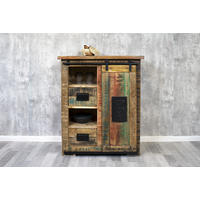SIDEBOARD LIBRO - Hellbraun/Multicolor, Akazienholz/Holz (75/90/36cm) - SAM