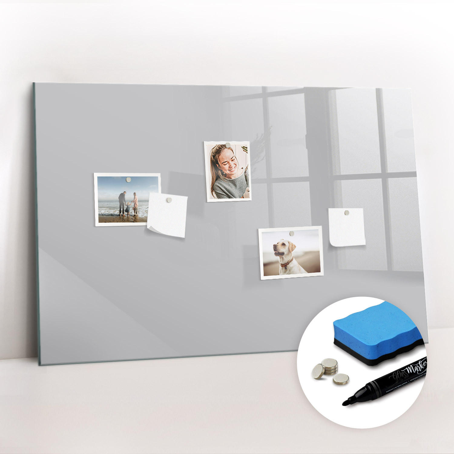 Tulup Magnettafel Hellgrau 90x0.4x60 cm