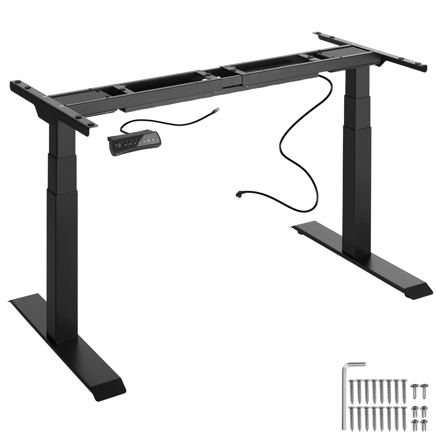 TISCHGESTELL Denis,110 - 190 x 68 x 58 - 123 cm,schwarz - Schwarz, Metall (190/68/123cm) - tectake