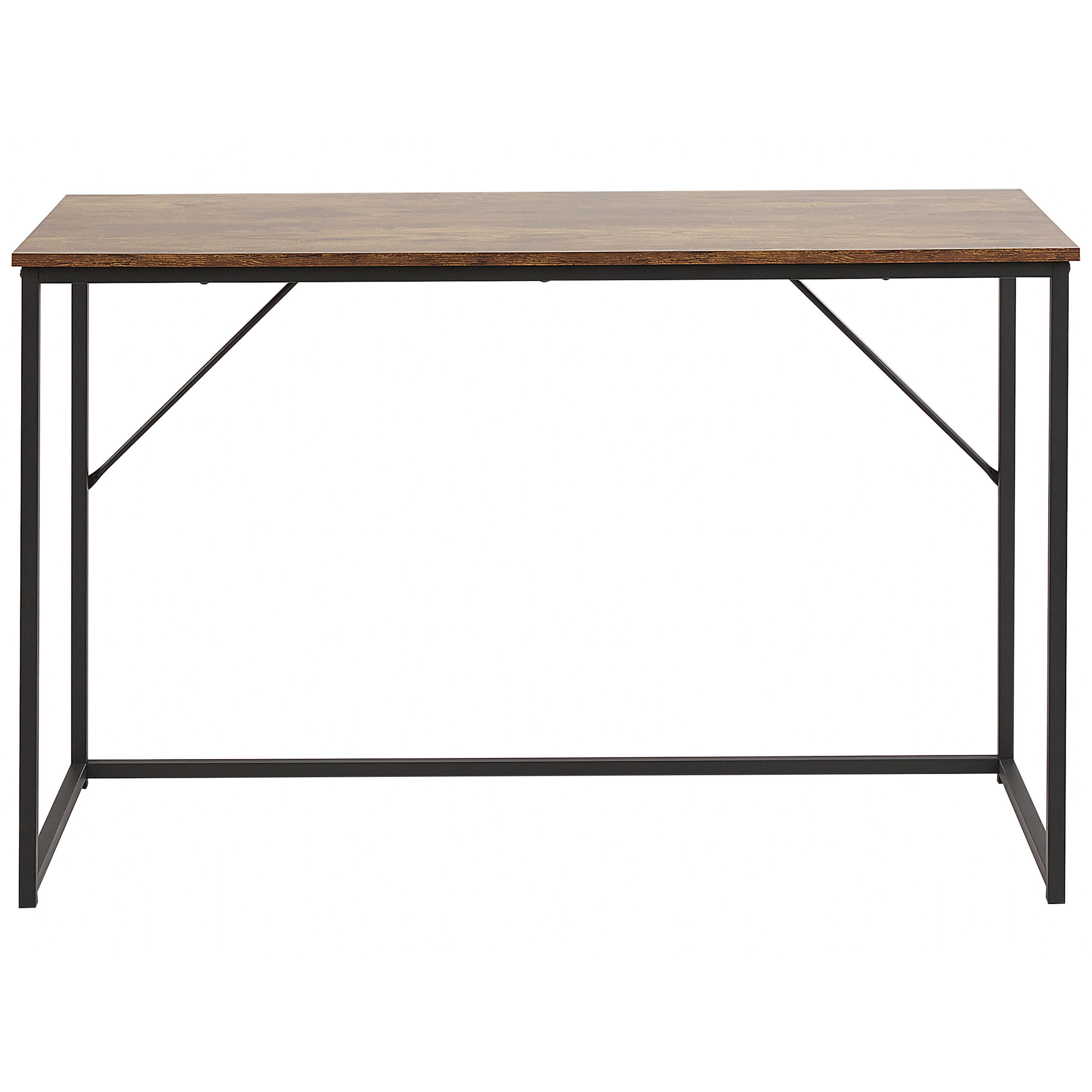 SCHREIBTISCH dunkler Holzfarbton/schwarz 120/55/74 cm Pembro - Dunkelgrau, Holzwerkstoff (55/120/74cm) - Beliani