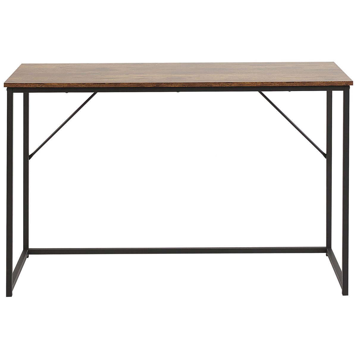 SCHREIBTISCH dunkler Holzfarbton/schwarz 120/55/74 cm Pembro - Dunkelgrau, Holzwerkstoff (55/120/74cm) - Beliani
