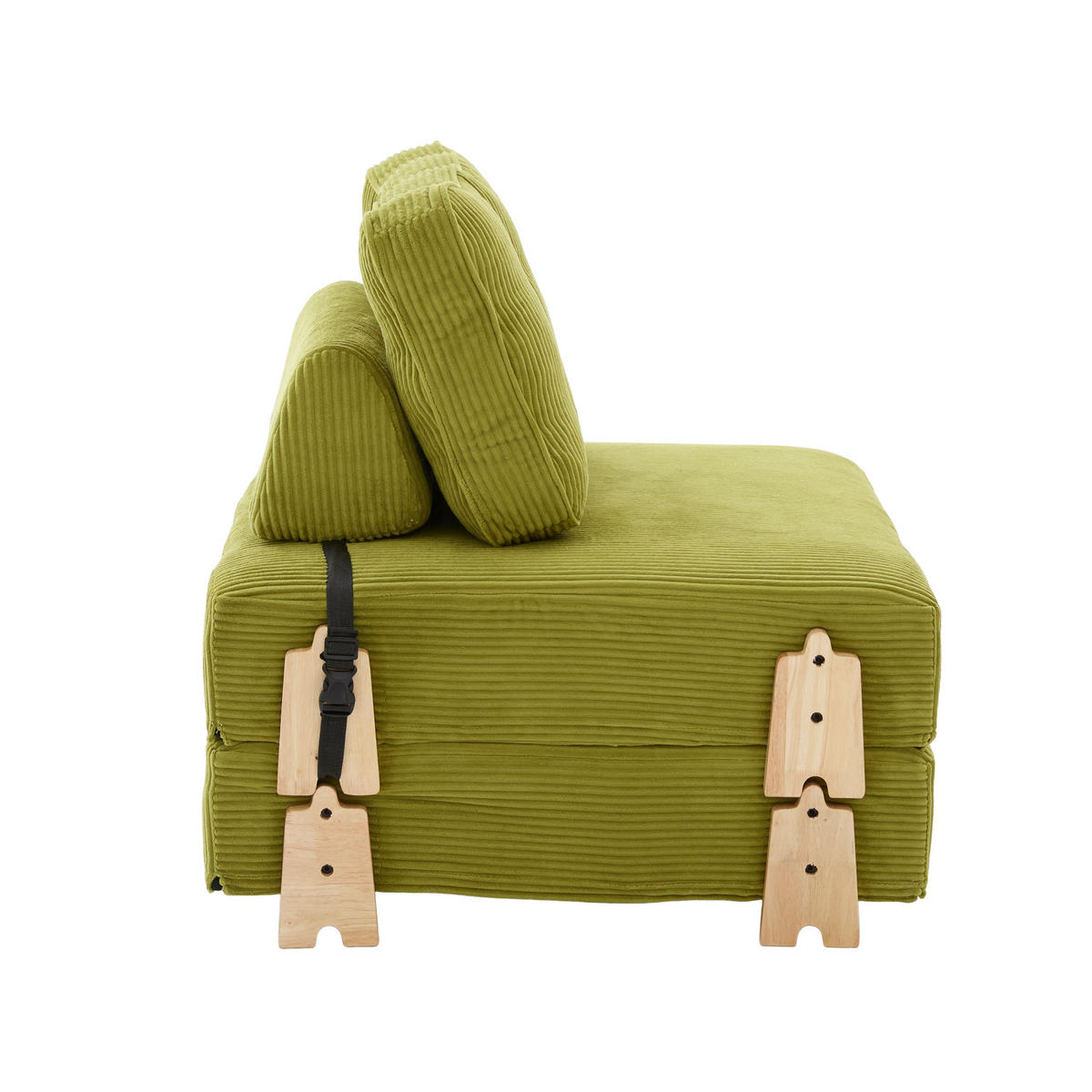 SCHLAFSESSEL ausklappbar mit Holzgestell, DE-42596, Fruchtgrün - Olivgrün, Holzwerkstoff (90/84/86cm) - ComfortXL