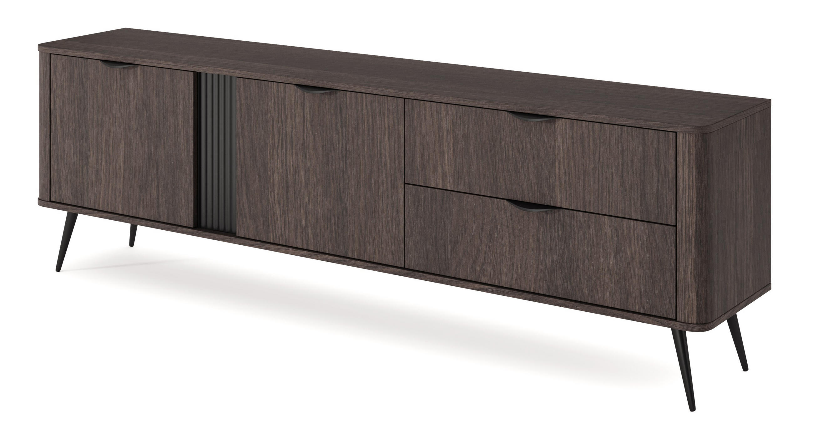 TV-LOWBOARD 195 cm Estera mit Schubladen, Braun, Eiche Dunin - Eichefarben, Holz (195/61/38cm) - Emporius