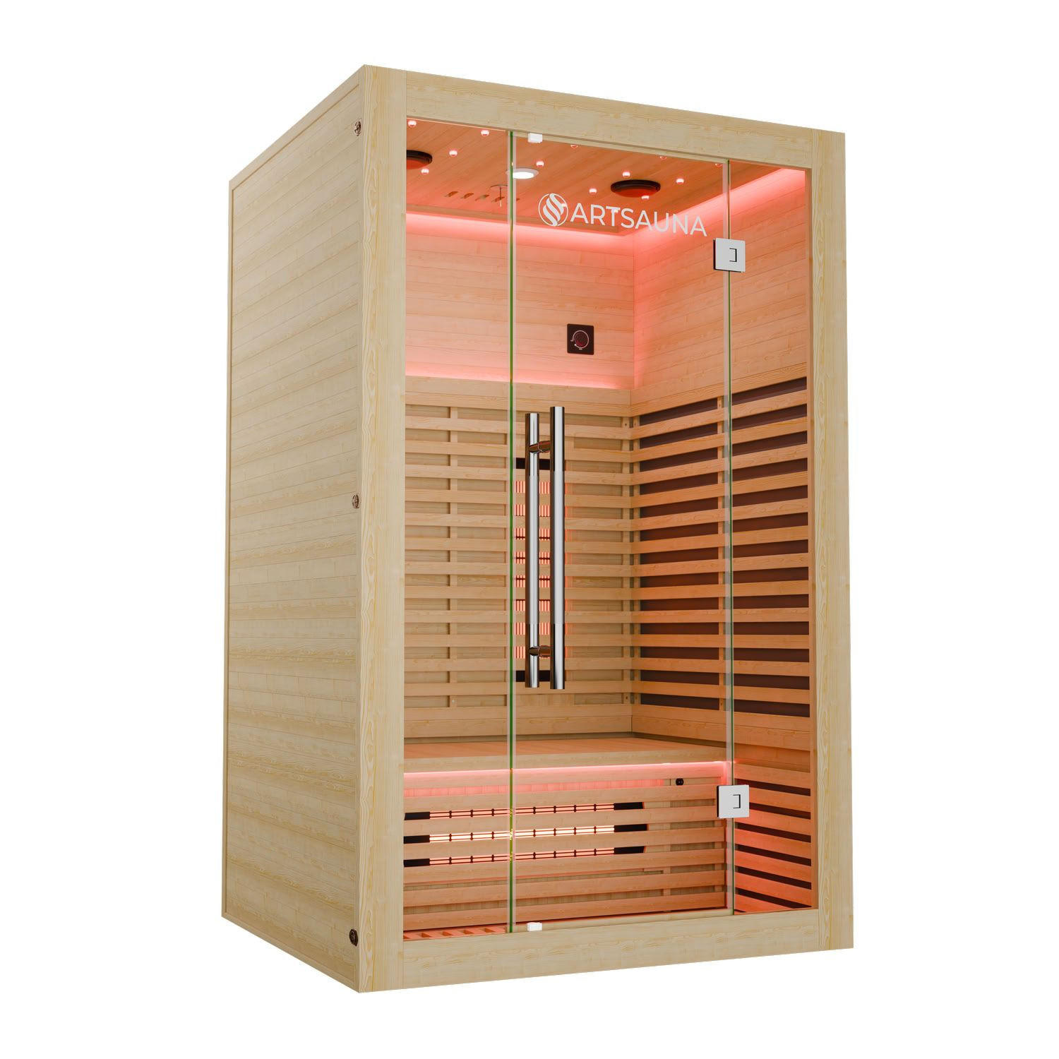 INFRAROTKABINE Trondheim120 natur mit Dual-Technologie & Hemlockholz - Naturfarben, Holz (105/190/120cm) - Artsauna