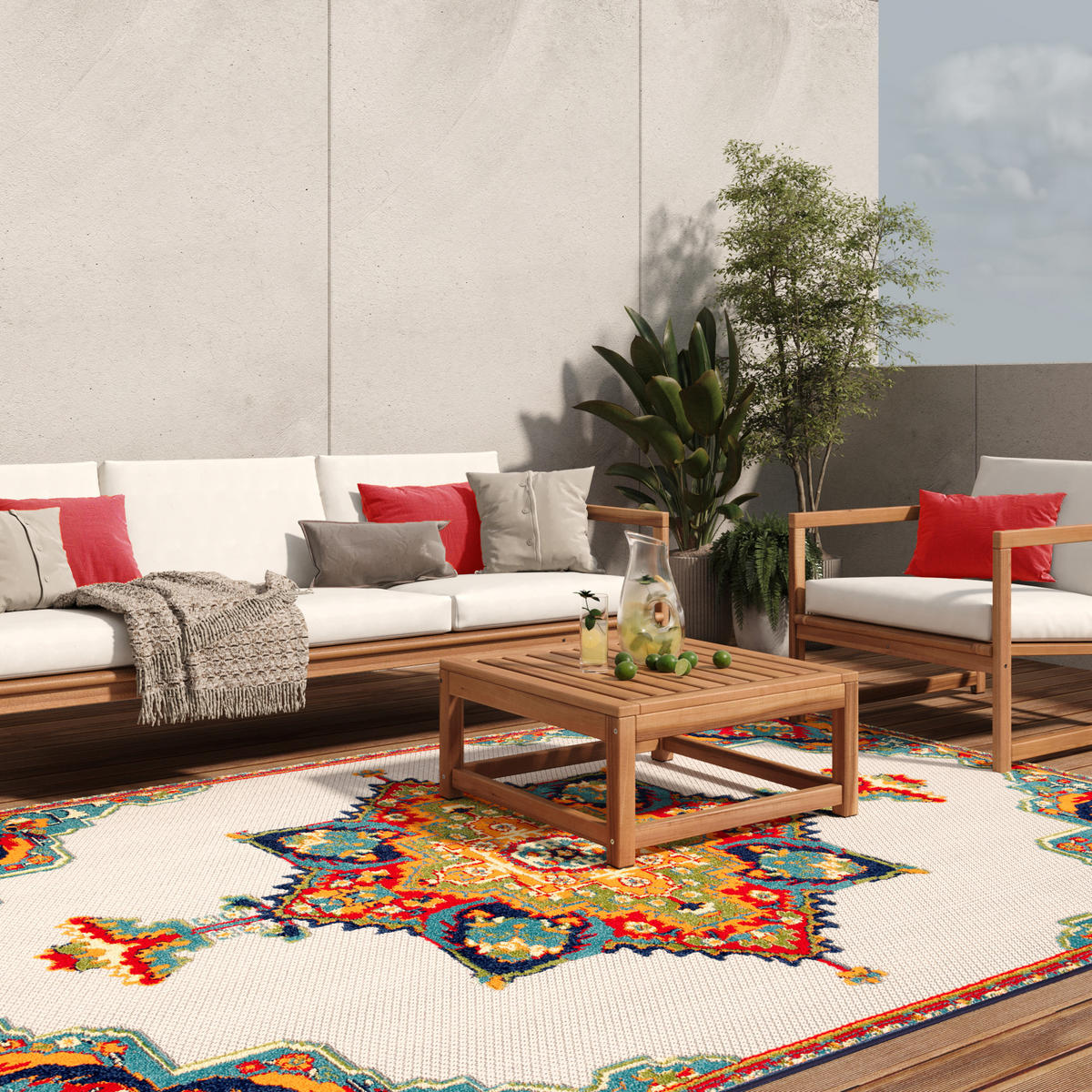 TEPPICH PATIO Creme 80/150 cm - Creme, Kunststoff (80/150cm) - Tapiso