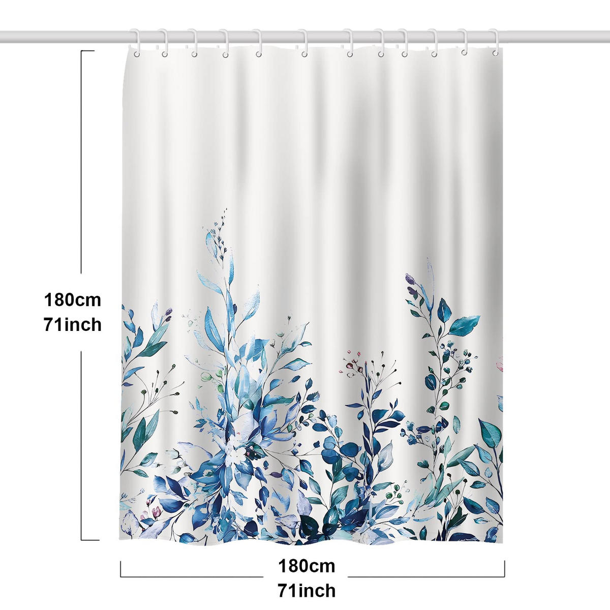 DUSCHVORHANG 180 x 180 cm 100% Polyester für Badewanne und Badezimmer waschbar schimmelresistent antibakteriell - Multicolor, Textil (180/180cm) - MCBOSON