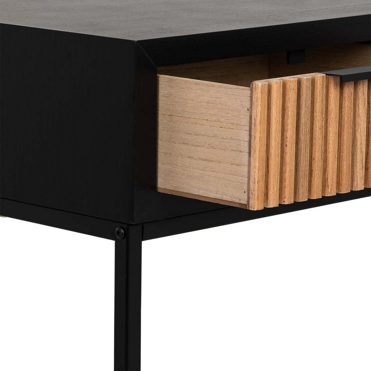 KONSOLENTISCH aus Metall und Holz, 120x40x69cm - Braun, Holz (40/120/69cm) - Wanderlust