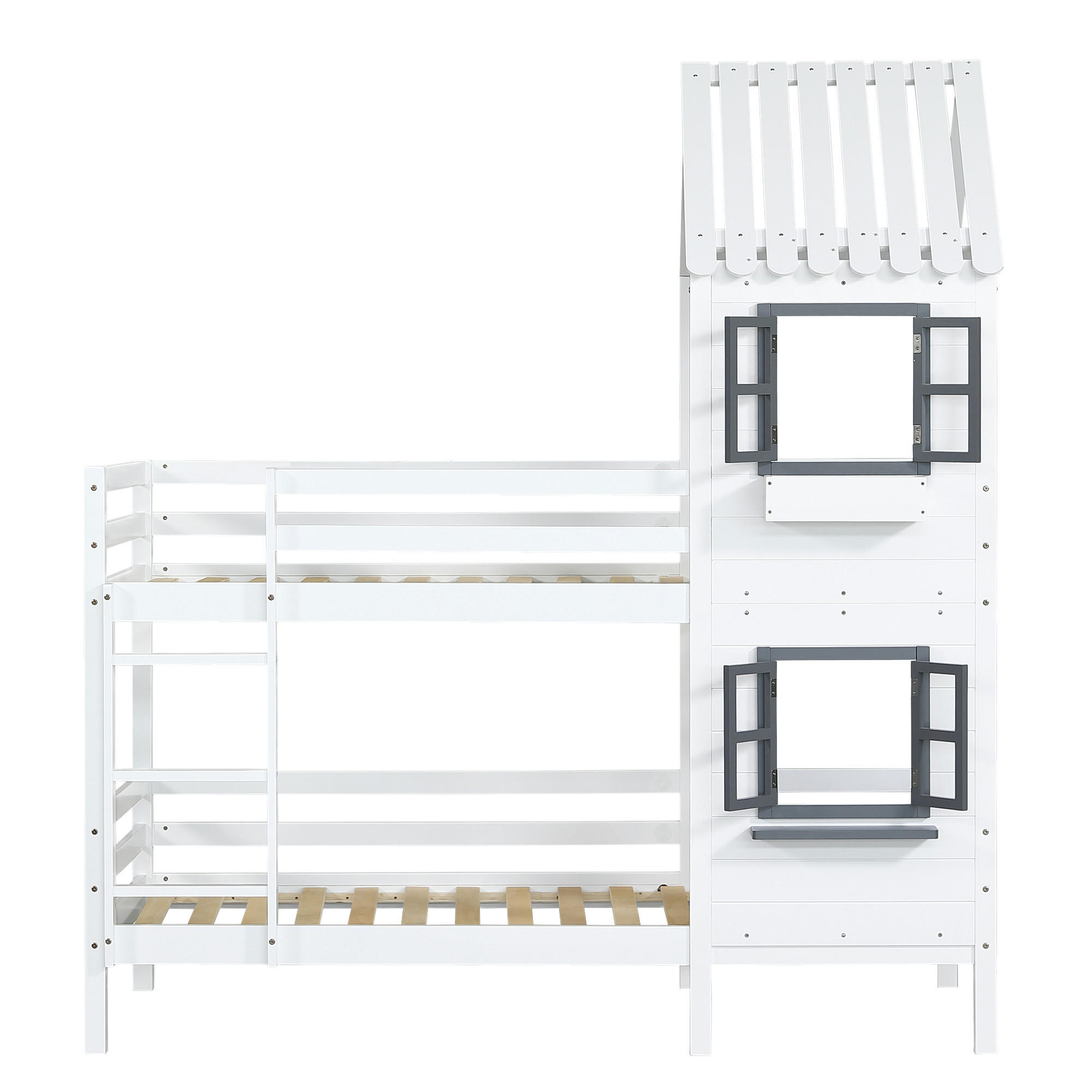 ETAGENBETT Kiefer 90/200 cm Weiß - Weiß, Holz/Holzwerkstoff - Raumix