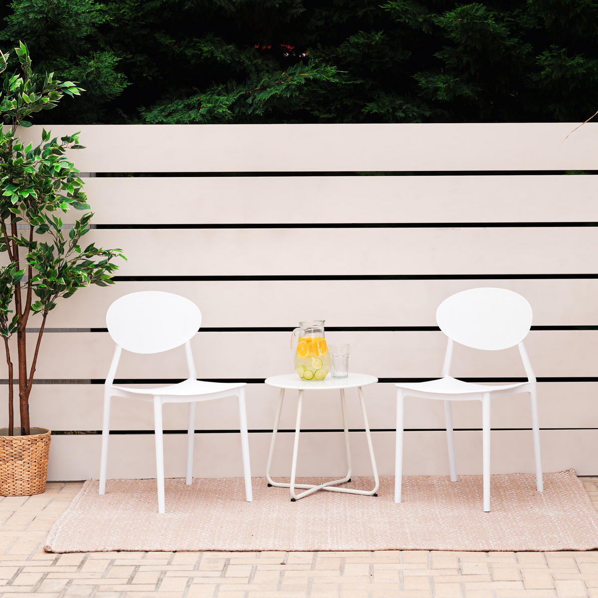 GARTENSTUHL 4er-Set Kunststoff Weiß - Weiß, Kunststoff (41/80/51cm) - Homestyle4u