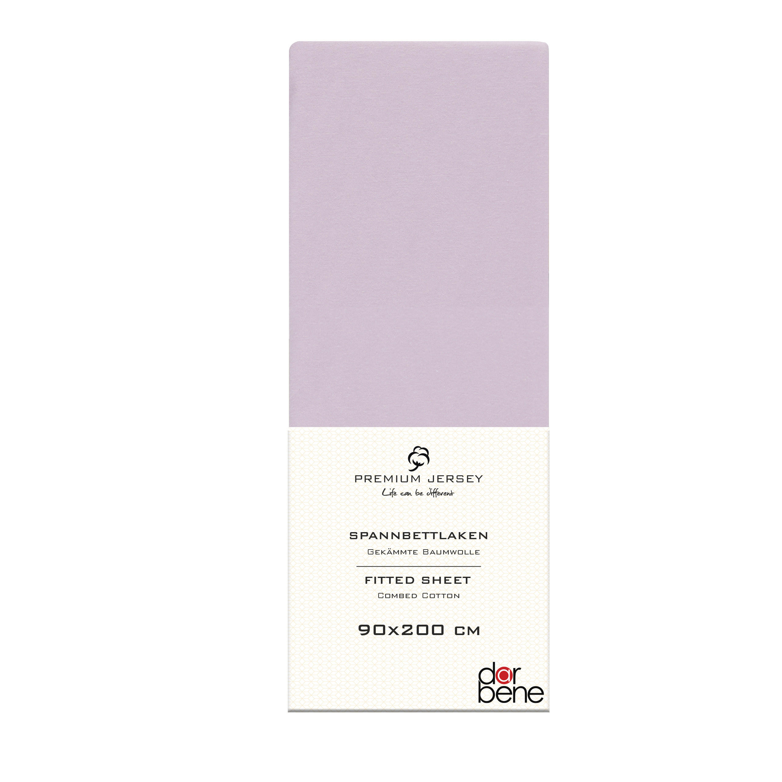 SPANNBETTLAKEN Premium Jersey Baumwolle - Flieder, Naturmaterialien (90/200cm) - DarBene