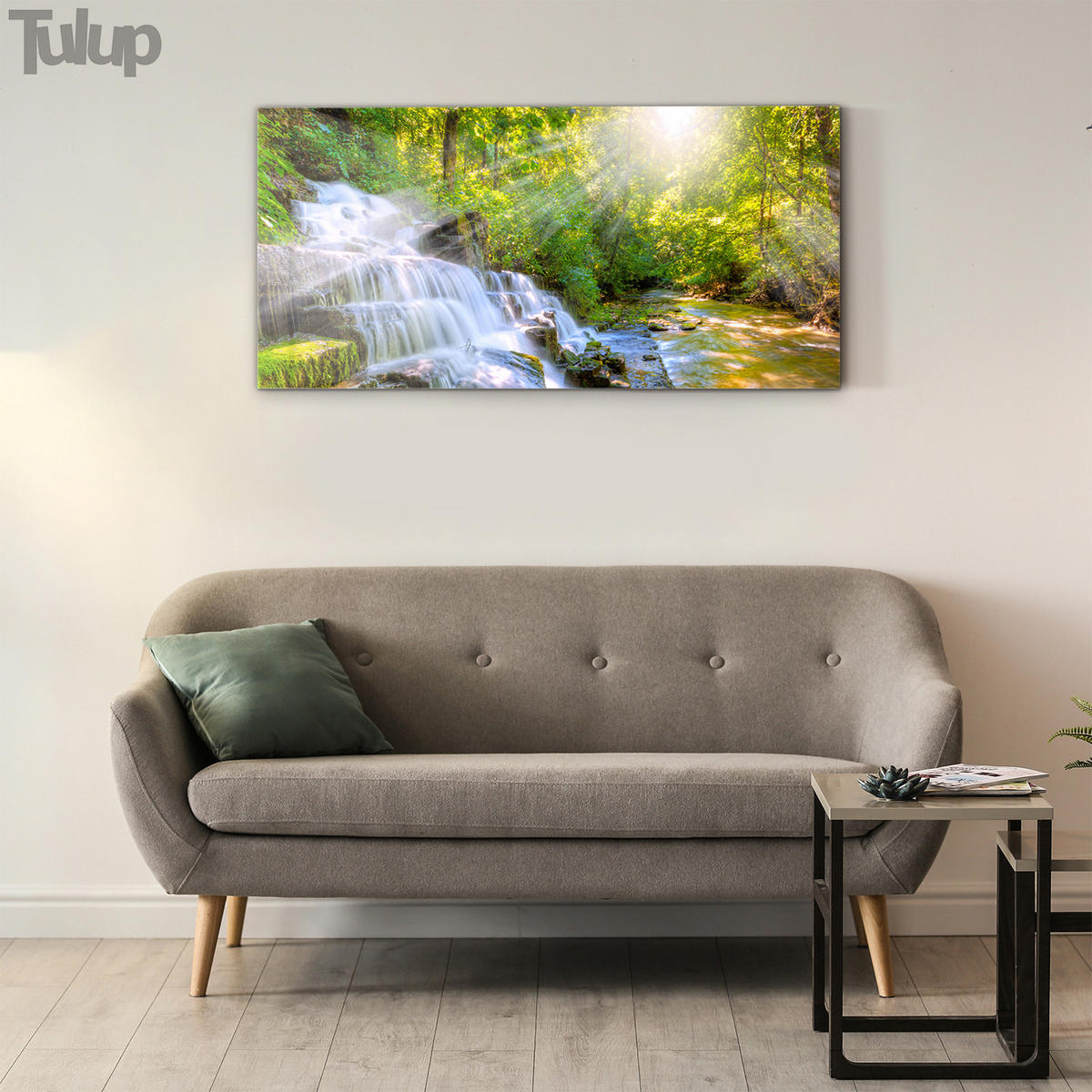 GLASBILD 120x60 cm Wald - Limette, Glas (120/60cm) - TULUP