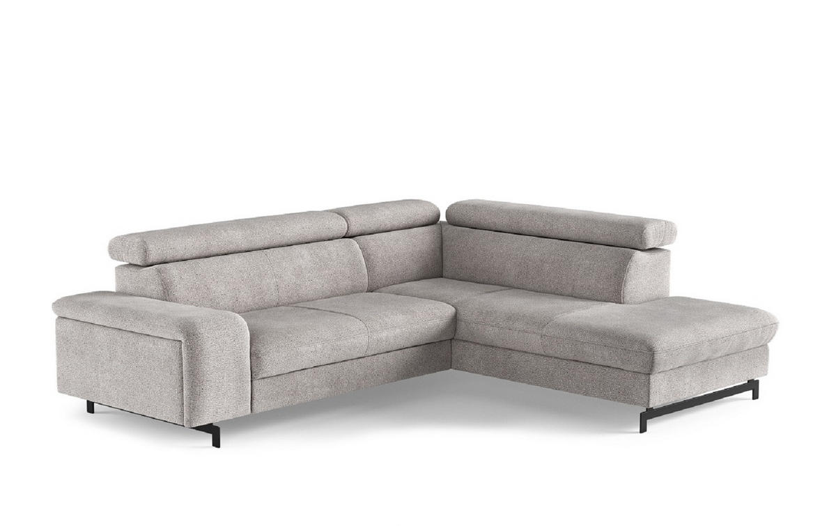 ECKSOFA mit Schlaffunktion und Bettkasten - Sandfarben/Schwarz, Kunststoff/Textil (215/262cm) - Cotta