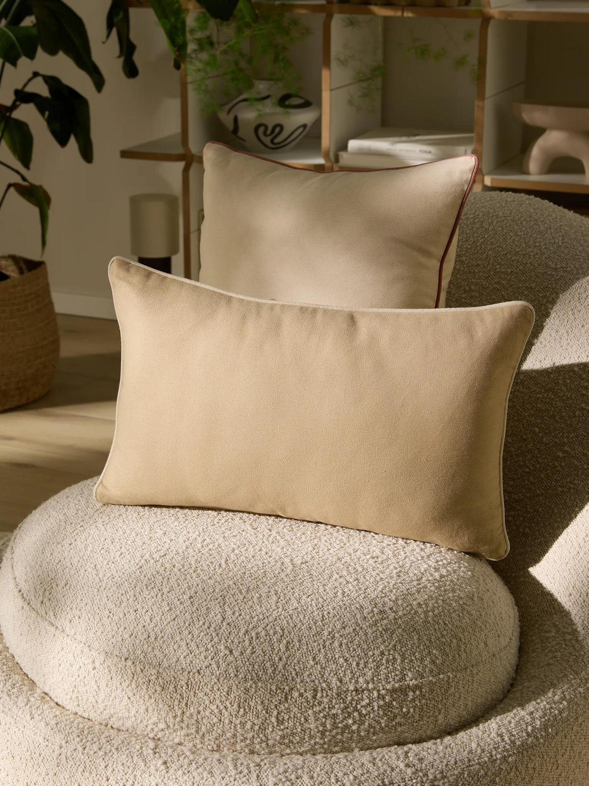 KISSEN Ines Beige/Cream 30/50 cm - Beige/Creme, Textil (50/30/15cm) - benuta