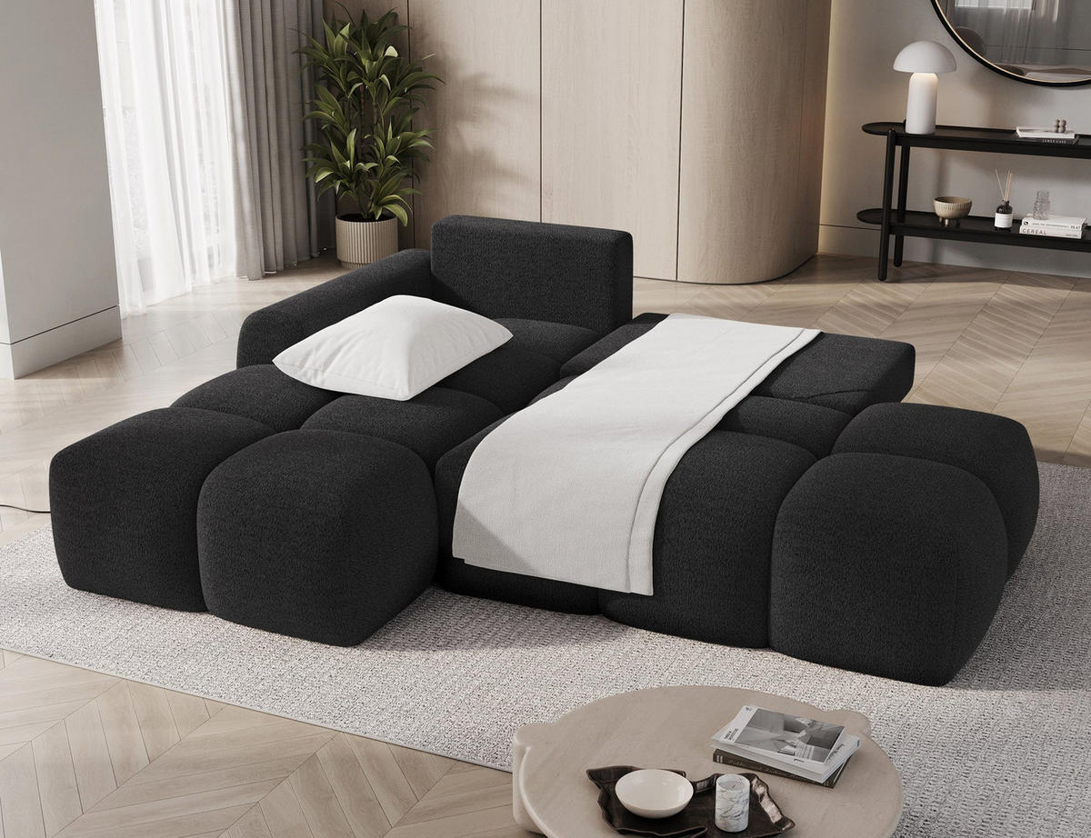 ECKSOFA VITTARIO mit Schlaffunktion & Bettkasten – Modernes L-Sofa 227 cm, inklusive Kissen - Anthrazit, Kunststoff (227/95cm) - Wohnideebilder