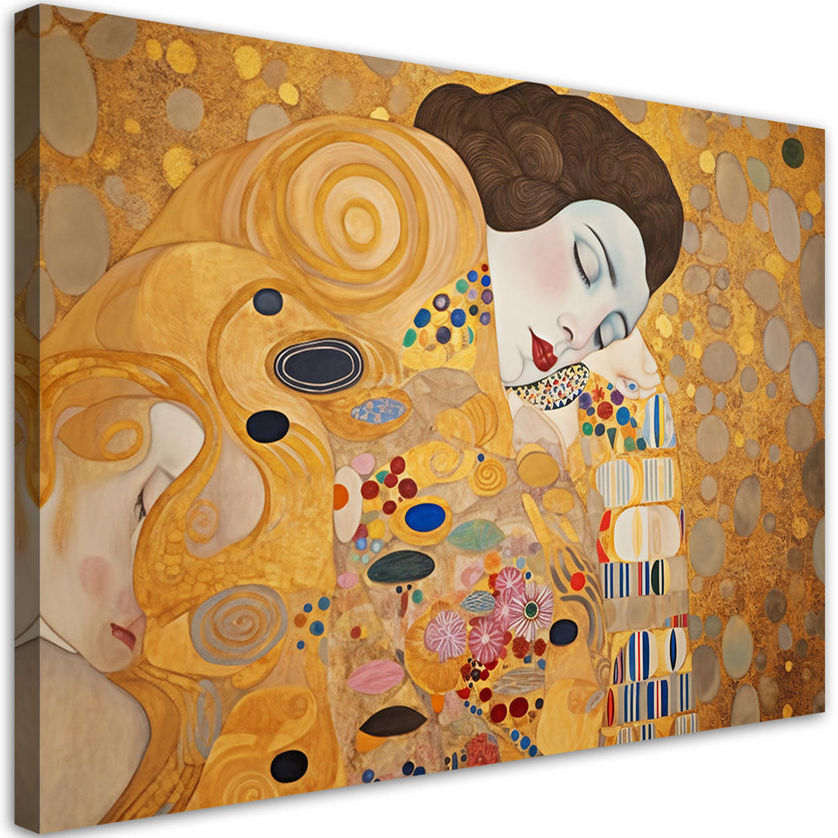 WANDBILD frauenbildnis abstrakt g. klimt - Goldfarben, Textil (60/40cm) - Feeby