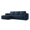 ECKSOFA mit Schlaffunktion Chenille Stoff Blau - Blau/Schwarz, Kunststoff/Textil (160/258cm) - Makamii