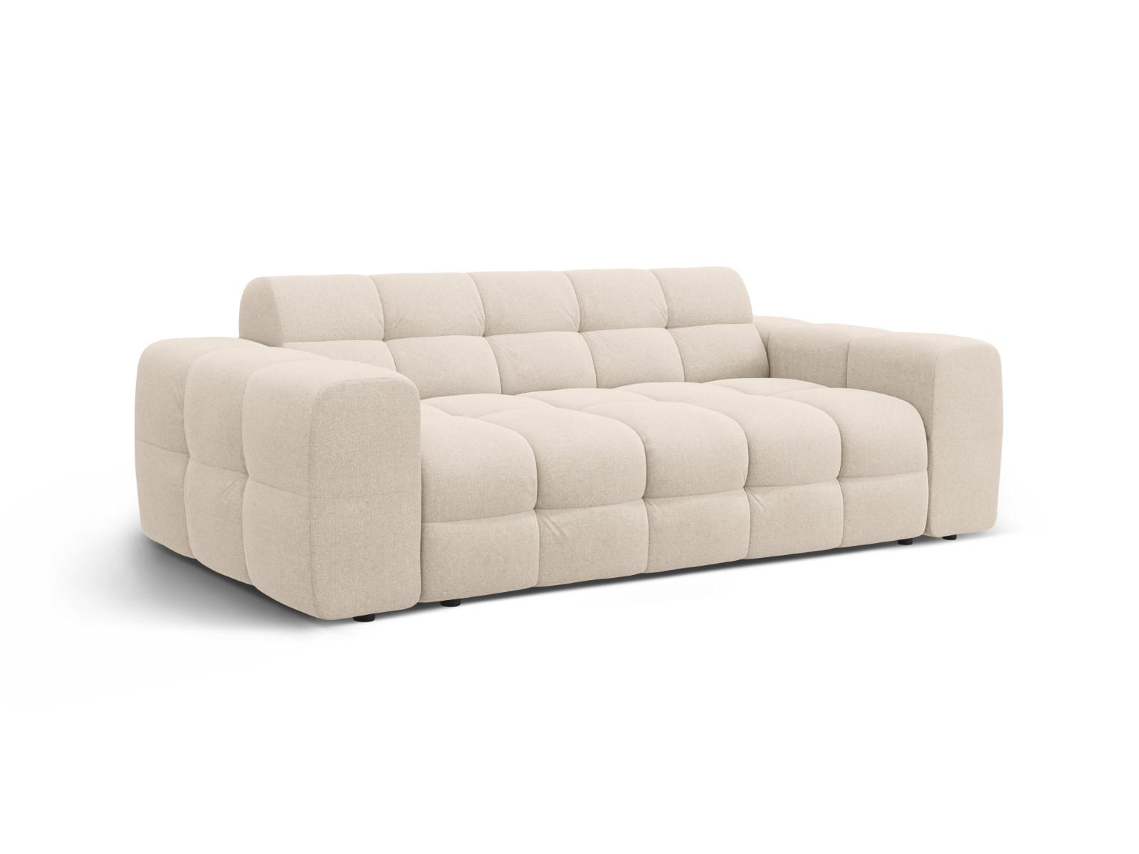 SOFA Kendal aus strukturiertem Stoff beige 3 Sitzplätze - Beige, Textil (103/79/222cm) - Micadoni