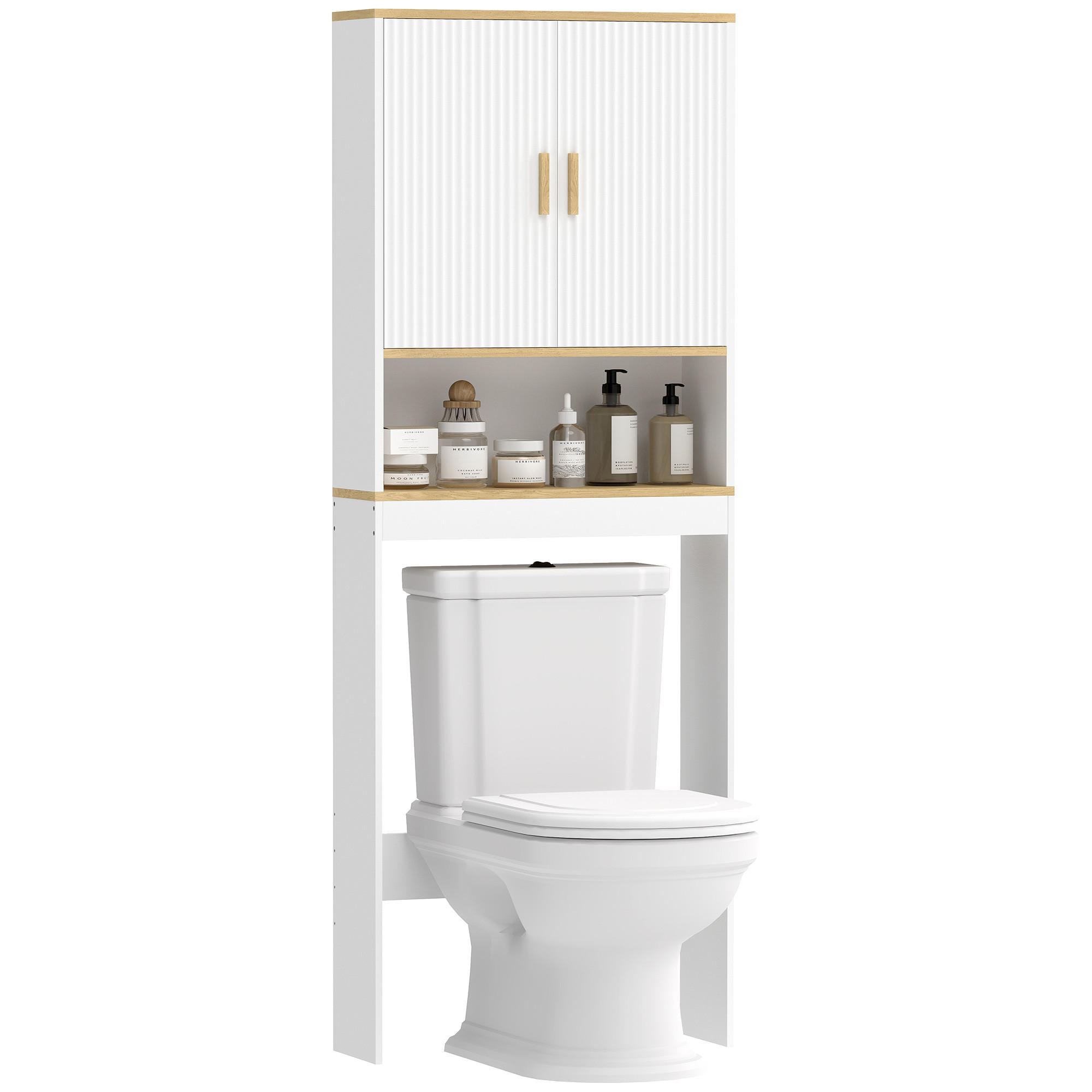 BADEZIMMERREGAL DE-15949 3 Ebenen mit verstellbaren Böden Weiß - Weiß, Holzwerkstoff (20/170.5/64cm) - ComfortXL