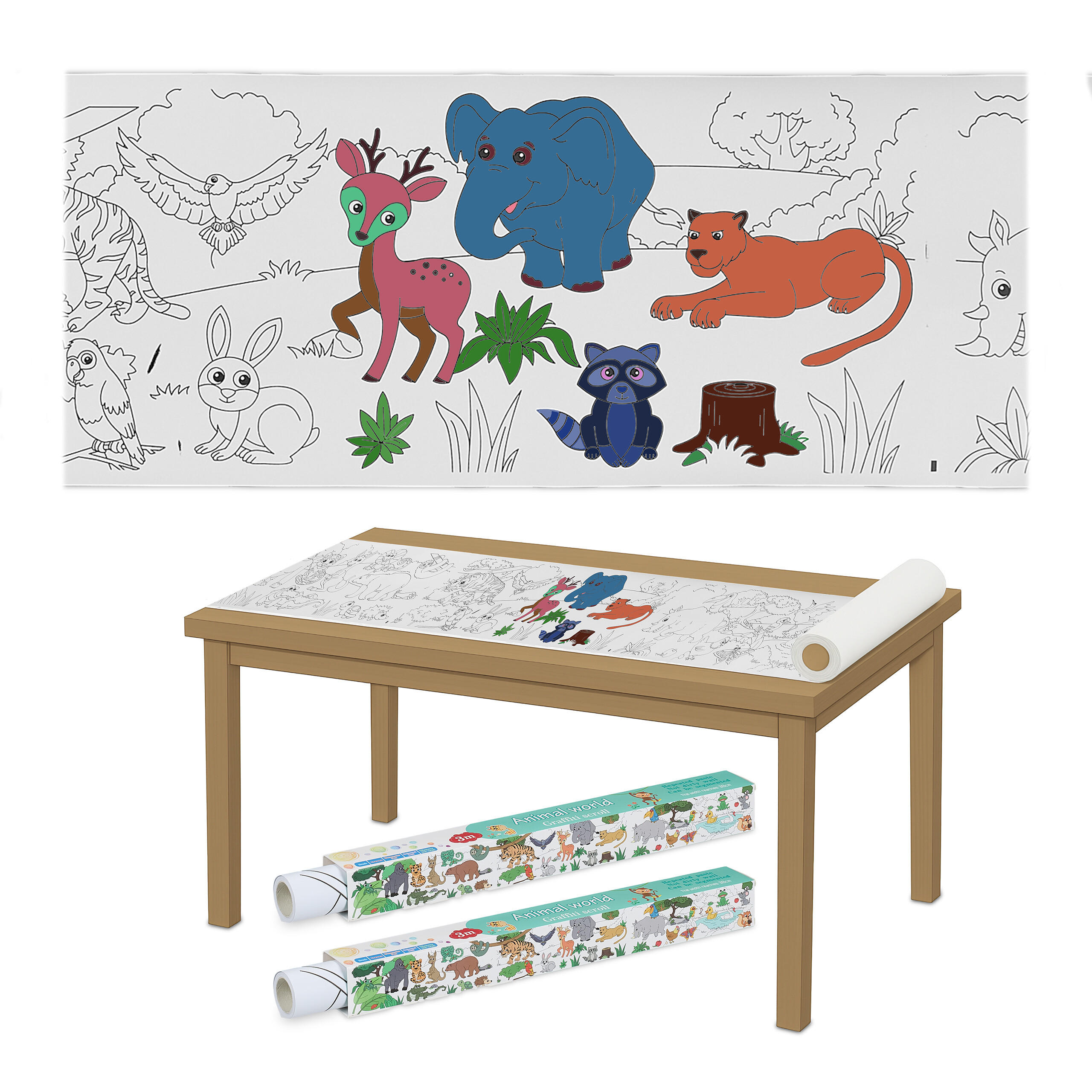 2XAUSMALTISCHDECKE - Multicolor, Papier (38/4/4cm) - Relaxdays