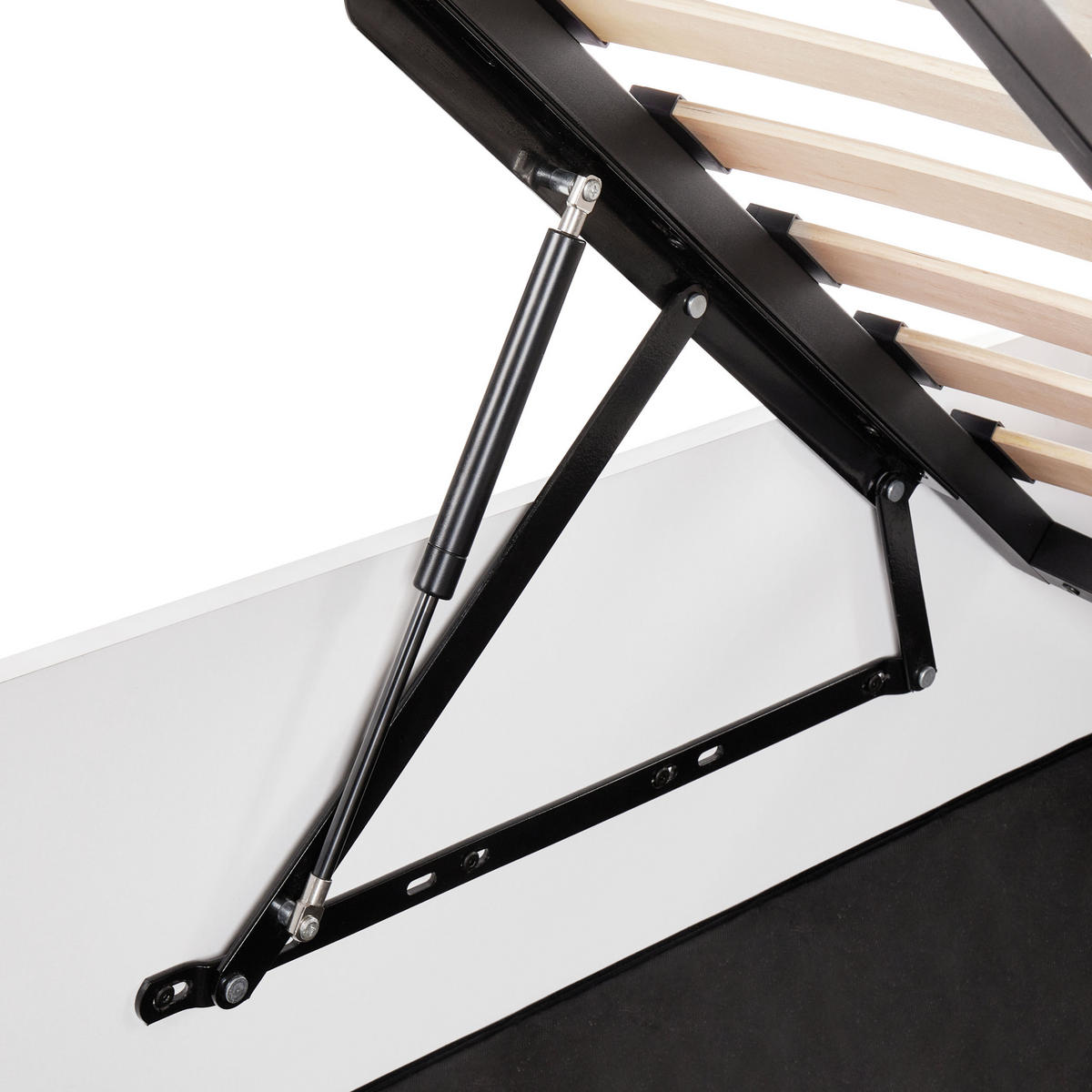POSTEL s úložným prostorem 90/200 cm MDF deska Krémově bílá Rouvillers - krémová, dřevo (90/200cm) - Beliani