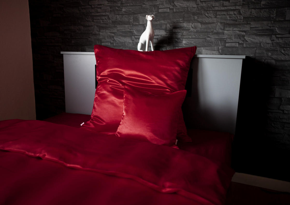 BETTBEZUG Glanz Satin karmin-rot 135/200 cm - Rot, Textil (135/200cm) - beties Heimtextil