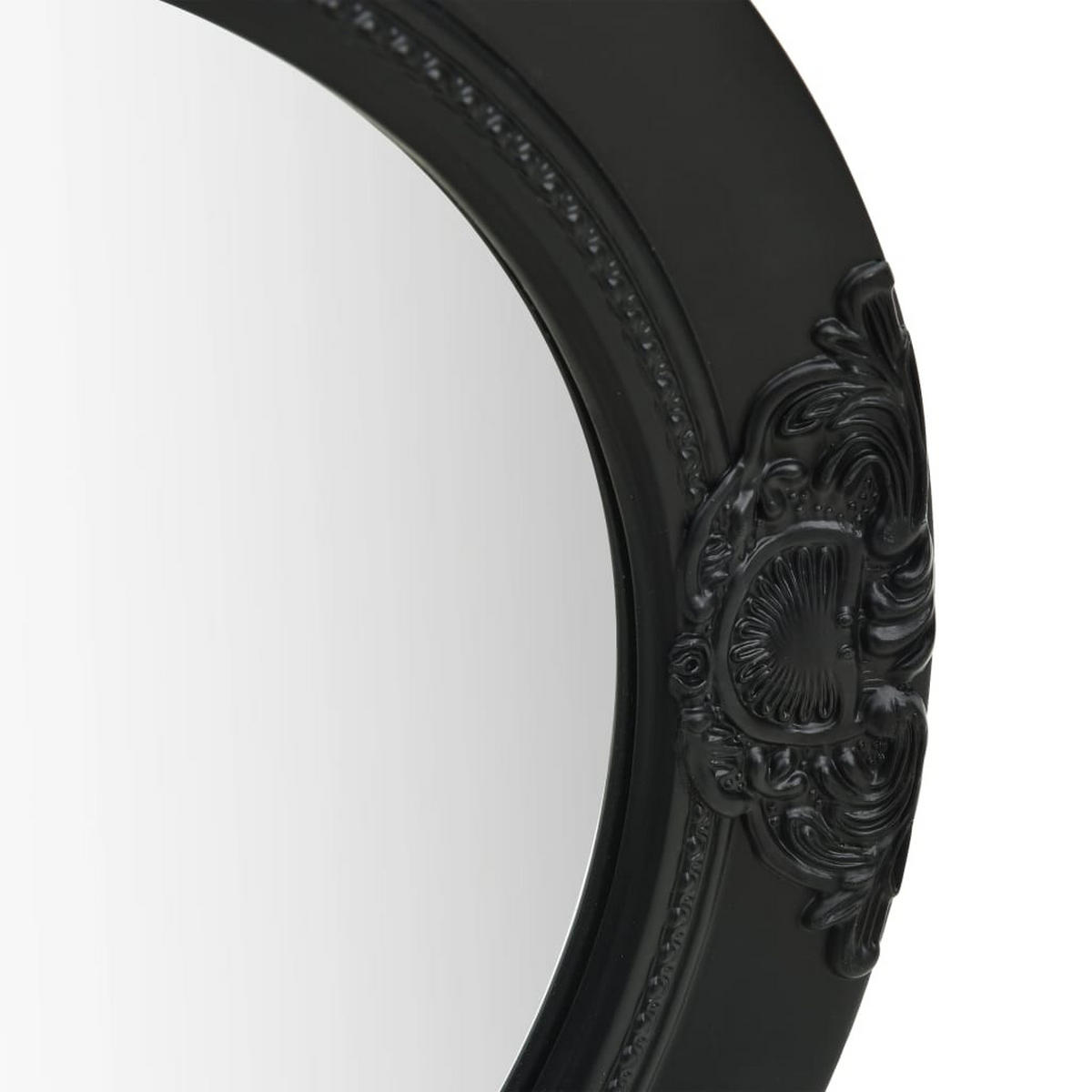 WANDSPIEGEL im Barock-Stil 50 cm Schwarz - Schwarz, Holz (50/50/50cm) - furnicato