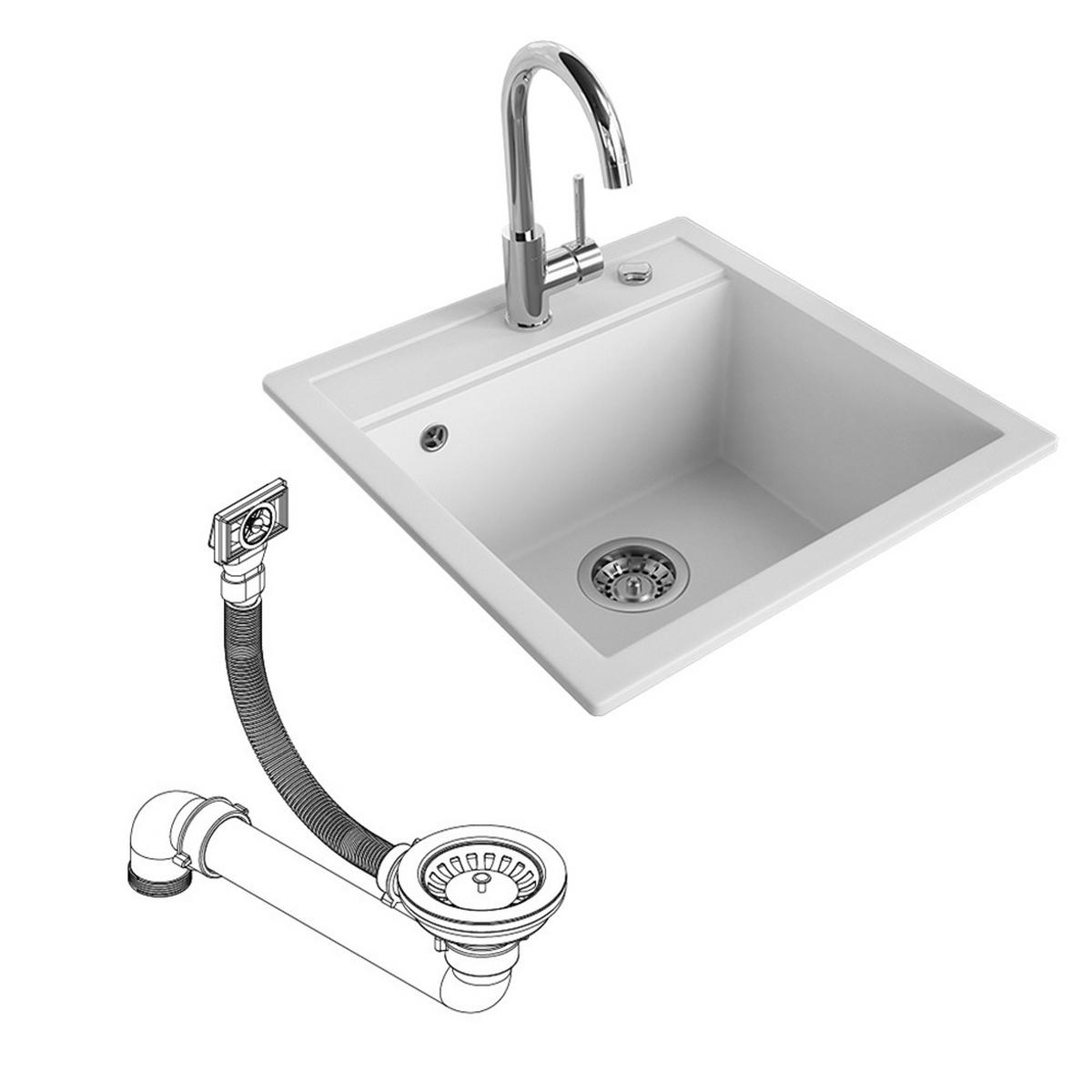 SPÜLBECKEN Tesa Weiß 49 x 51 cm - Weiß, Keramik (49/20/51cm) - Bergstroem