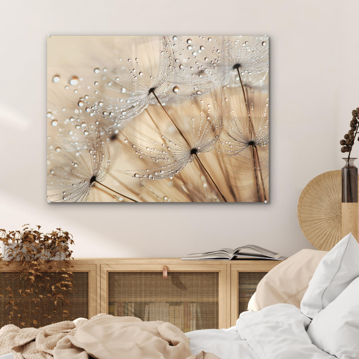 OBRAZ NA AKRYLOVOM SKLE Púpava - Abstraktné - Príroda - Béžová 80x60 cm - hnedá, sklo (80/60cm) - MuchoWow