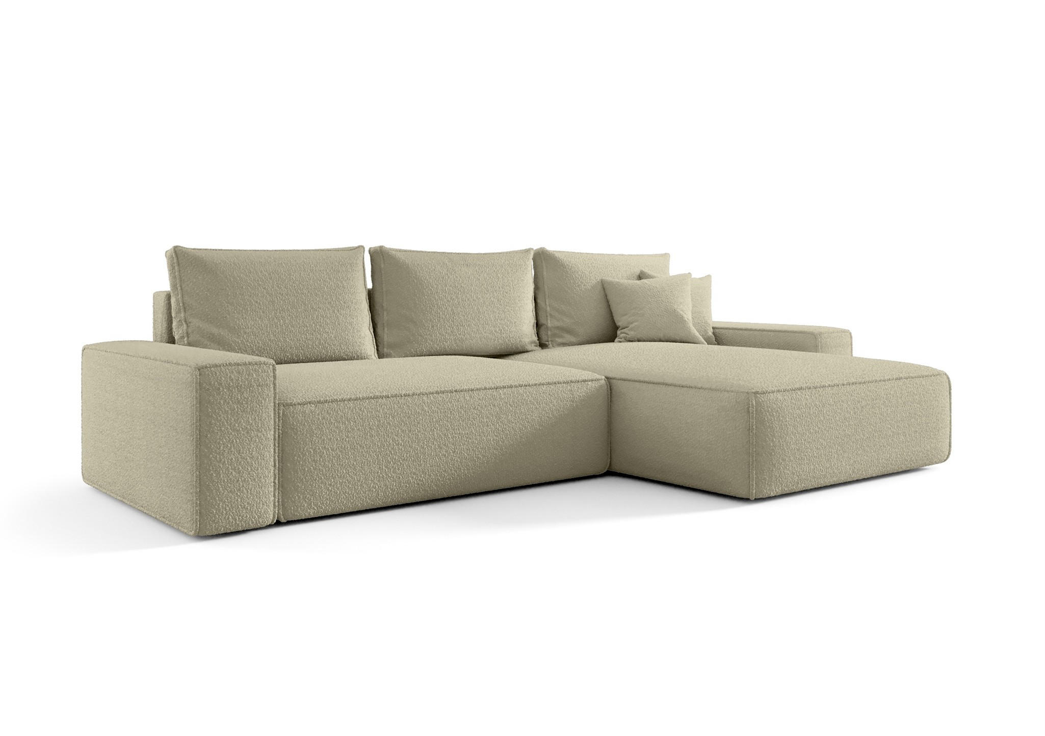ECKSOFA Walken Mit Schlaffunktion - Hellbraun, Holzwerkstoff/Textil (280/185cm) - Fun Möbel