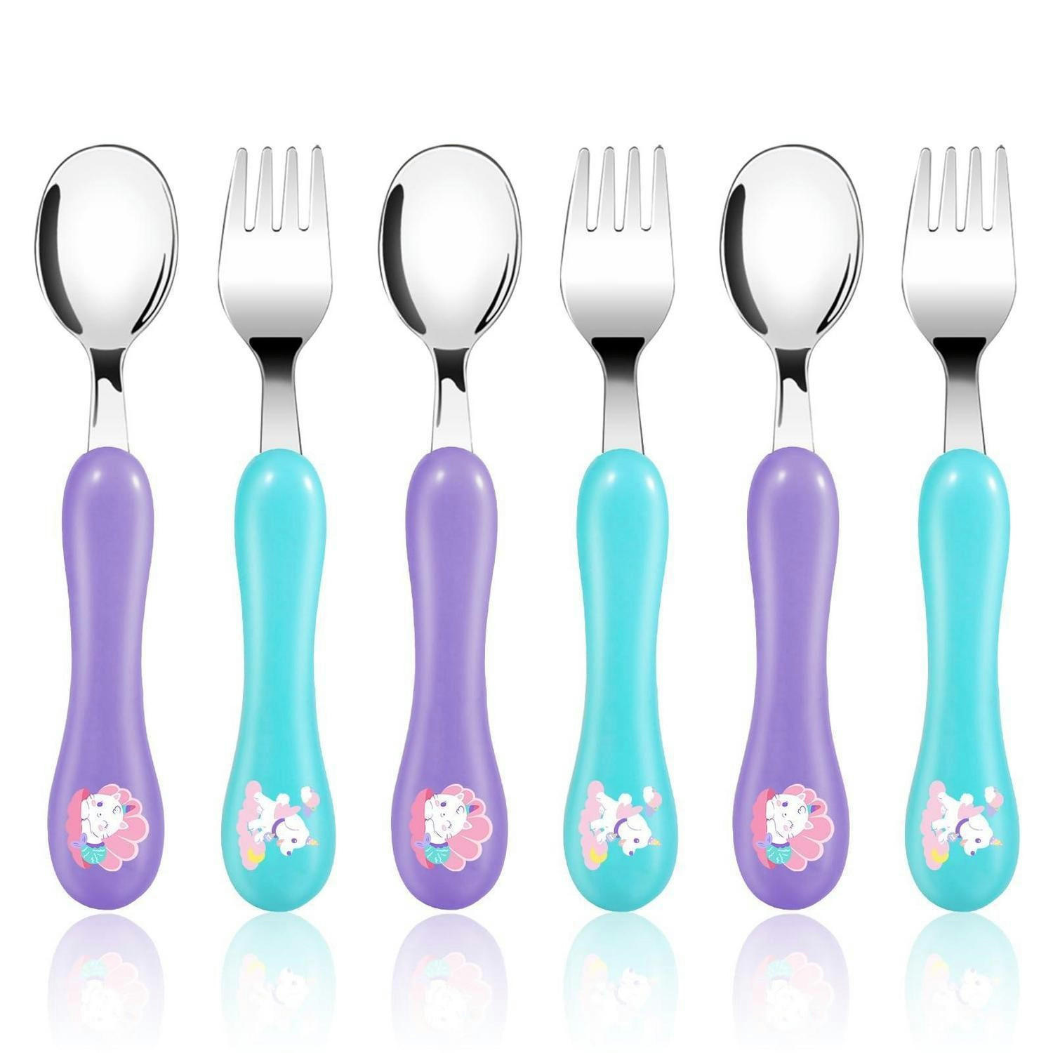 KINDERBESTECK 6-teiliges Set Edelstahl Kunststoff Einhorn - Multicolor, Metall
