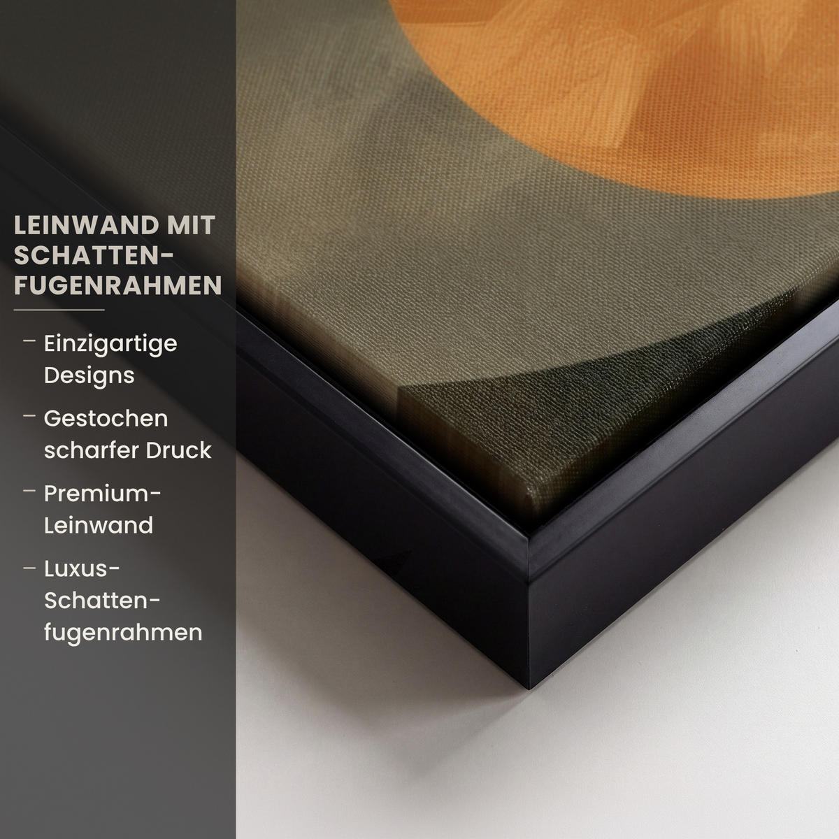 LEINWAND Bilder mit Rahmen - Formen - Rund - Blätter - Beige - 40x60 - Rostfarben, Textil (40/60cm) - MuchoWow