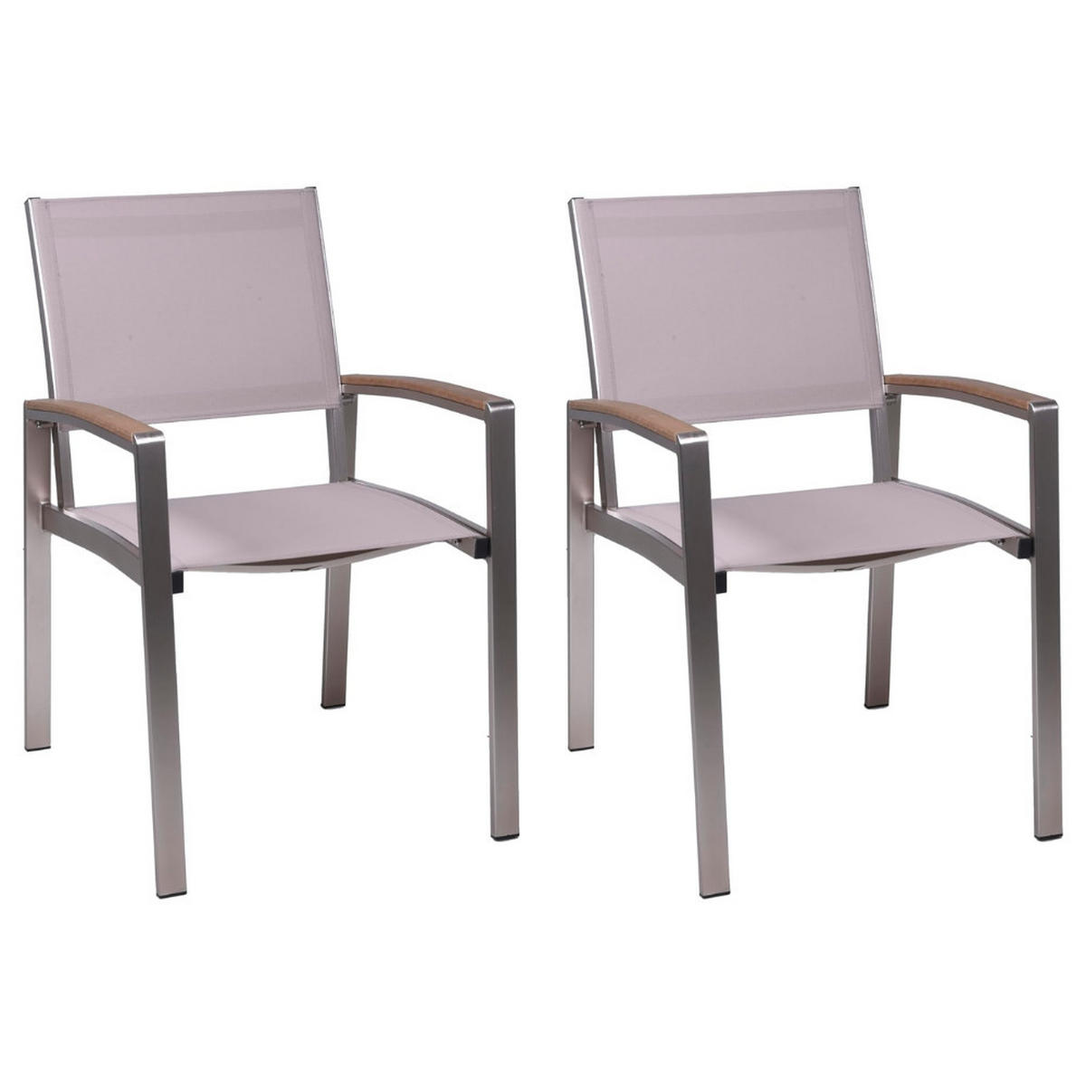 GARTENSTUHL 2er Set Hanna Stapelstuhl - Champagner, Kunststoff (56/87.5/59cm) - DELUKE