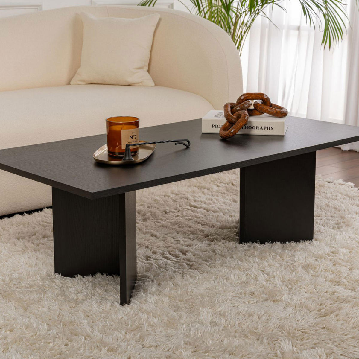 HOLZ-COUCHTISCH 119x60cm - Sam - Schwarz - Schwarz, Holz (119/60/40cm) - Drawer