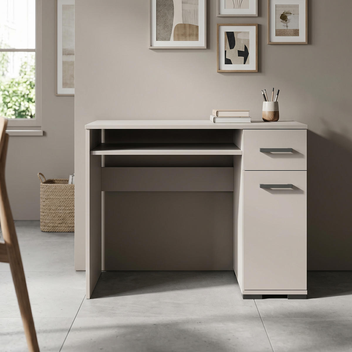 SCHREIBTISCH ALBANO 90x56x75 cm Bürotisch Computertisch, Kaschmir - Kaschmir, Holzwerkstoff (56/90/75cm) - MASSENO