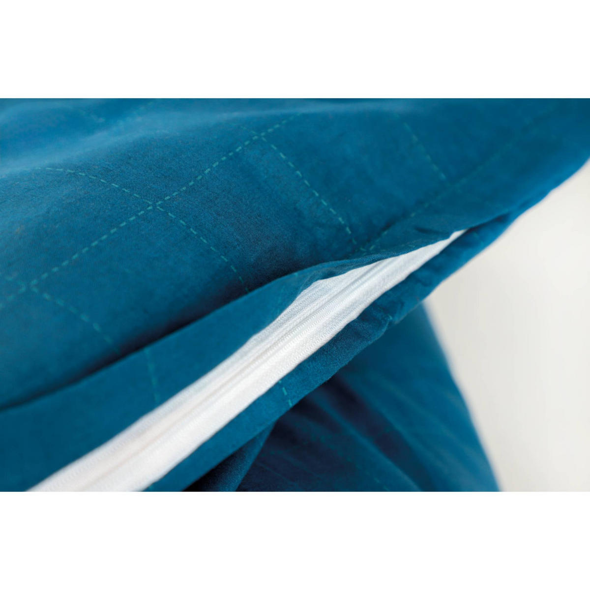 RENFORCÉ BETTWÄSCHE GRID - Petrol, Textil (155/220cm) - Musterring