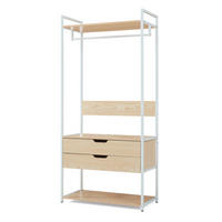 GARDEROBENSTÄNDER Larem - Eichefarben/Schwarz, Holzwerkstoff/Metall (84/180/40cm) - [en.casa]