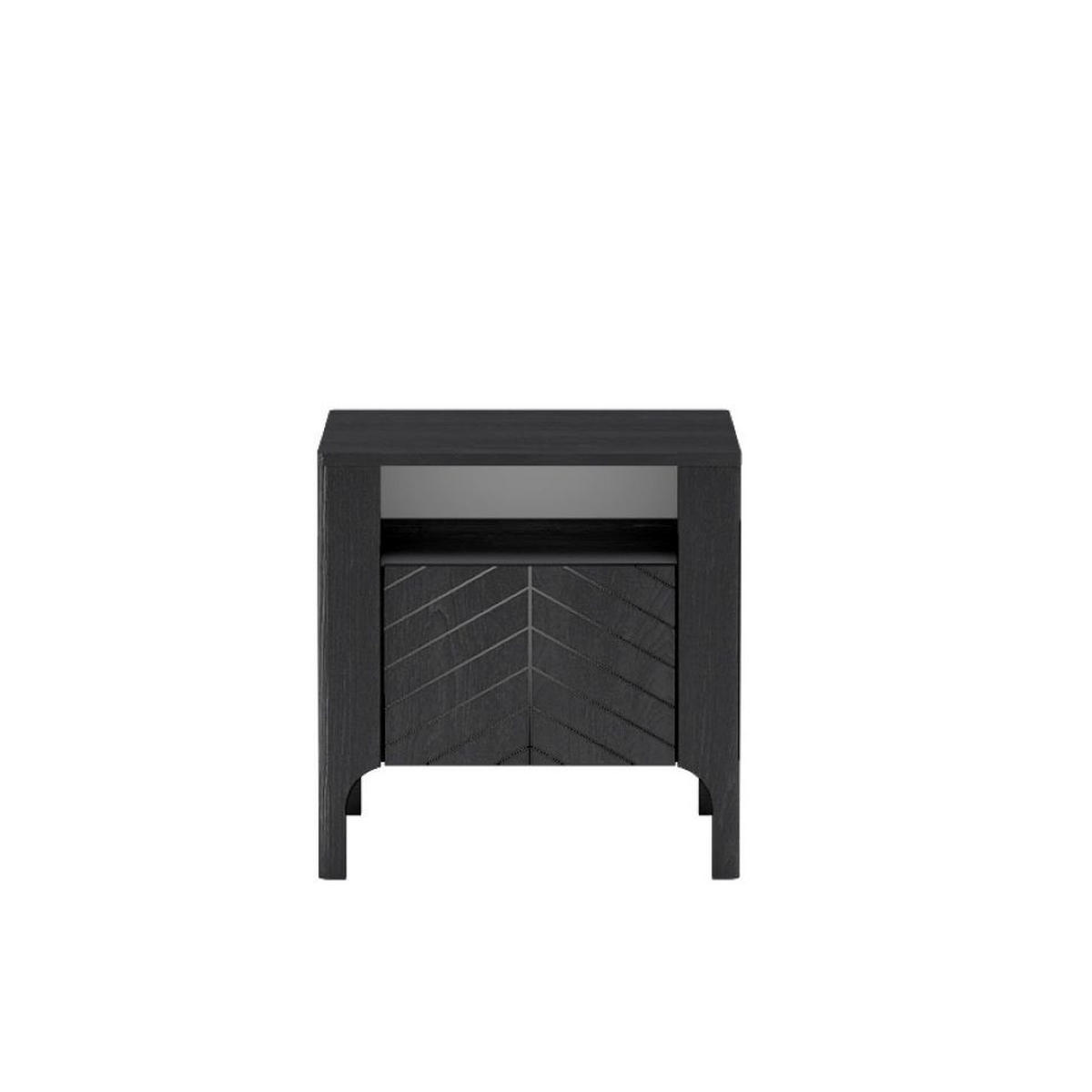 NACHTTISCH Lumi Schwarz - Schwarz, Holzwerkstoff (54/57/41cm) - Bettso