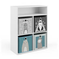 KINDERREGAL Weiß 72 x 90.2 cm mit 4 Faltboxen - Weiß, Holzwerkstoff (72/90.2/30.6cm) - Vicco