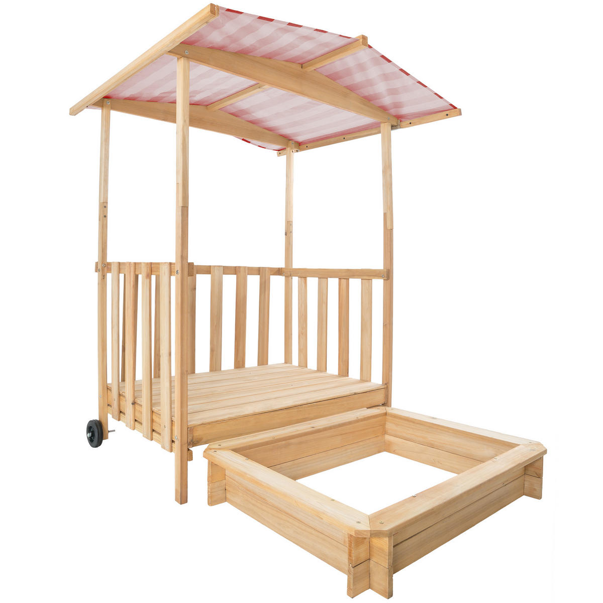 SANDKASTEN Gretchen,106 x 105 x 137 cm,rot - Rot, Holz (106/105/137cm) - tectake