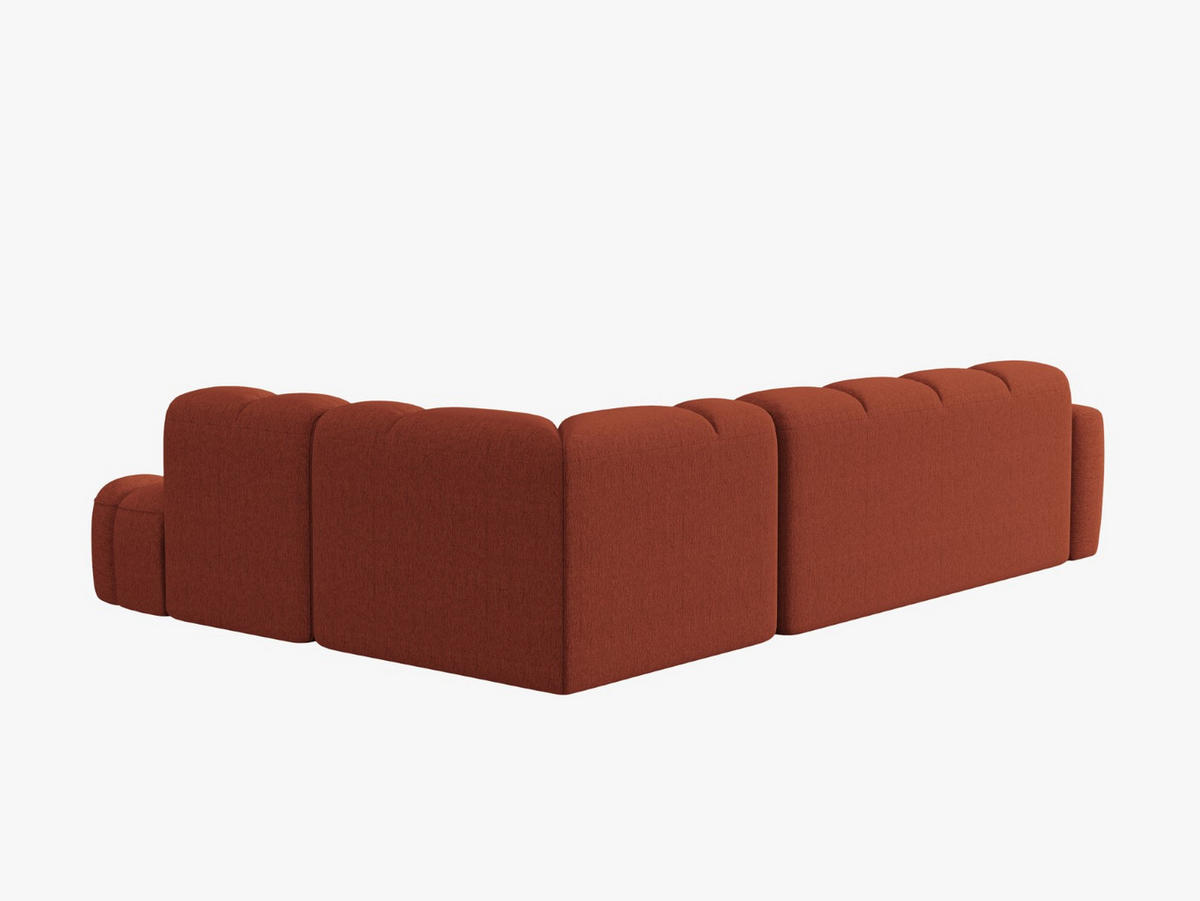 ECKSOFA rechts Lisa aus strukturiertem Stoff koralle 5 Sitzplätze - Koralle, Textil (234/293cm) - Micadoni